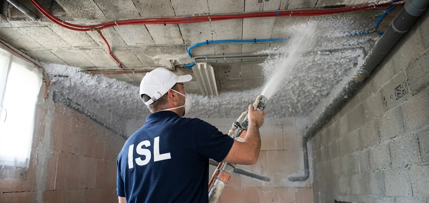 Isolation du plafond réalisée par ISL Aubervilliers